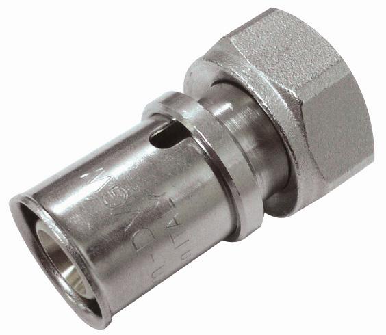 Raccord droit avec écrou libre d.16 - pour tube en multicouche à sertir - laiton - norme ACS_0
