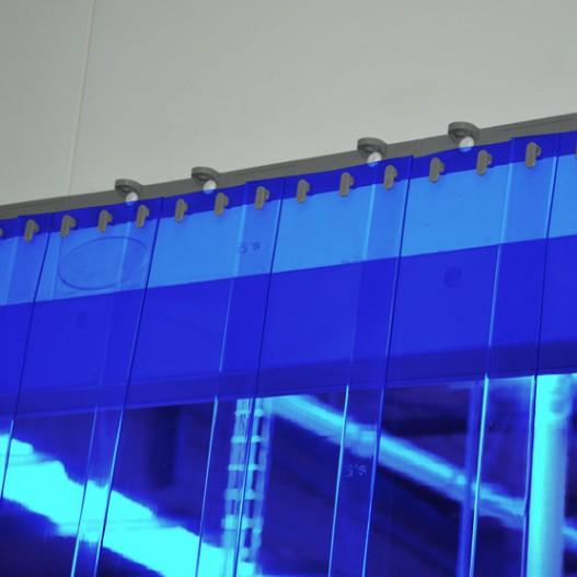 Rideau à lanières pvc standard bleu transparent_0