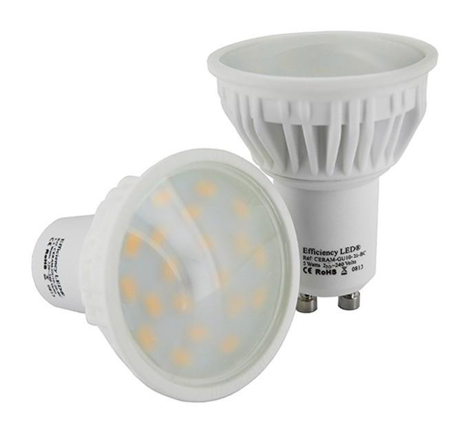 AMPOULE CERAM LED DIMMABLE GU10 - 20 LED SPECTRA COLOR 375 LUMENS 6 WATTS (COULEUR: BLANC) - AMPOULE GU10
