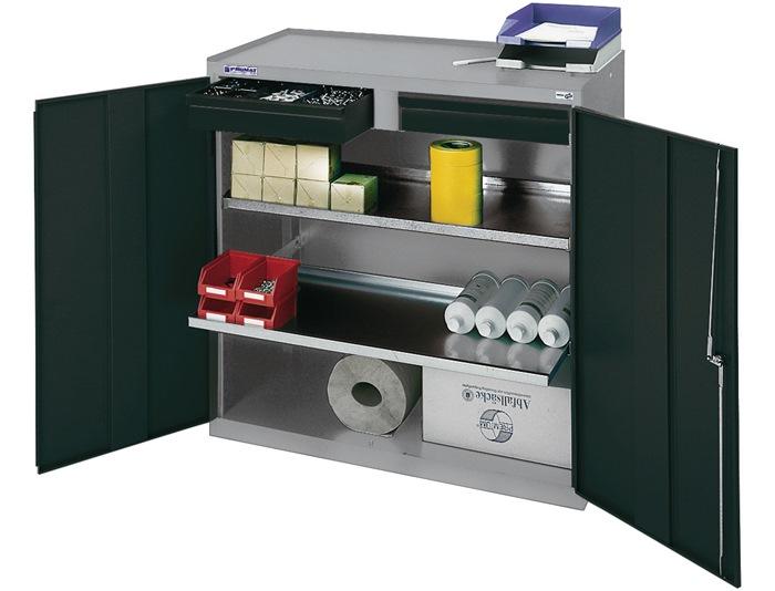 Armoire outillage/Servante de machine H1000xl1000xP500 mm 2 tiroirs, 2 étagères gris clair/gris anthracite STUMPF_0