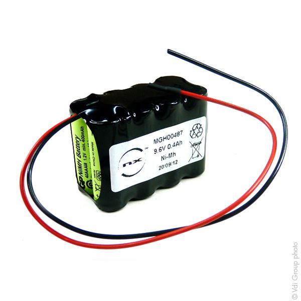 Batterie industrielle NiMH 8x 2/3AAA 8S1P ST2 - 9.6V 300mAh avec fils - Marque NX_0