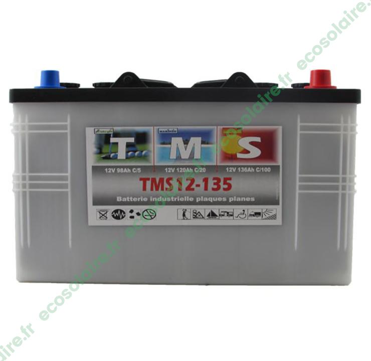 Batterie solaire TMS12-135 - 136Ah 12V C100 - Plomb ouvert ACEDIS_0