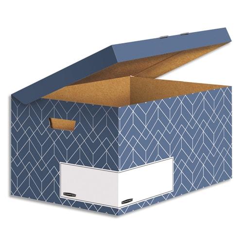 Bankers box conteneur archives heavy duty design. Montage manuel. Coloris bleu_0