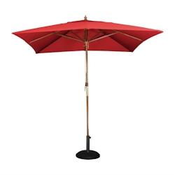 Parasol de Terrasse Professionnel Carré à Poulie Rouge - Bolero GL306 - 2,5m x 2,5m - Hydrofuge et Bois/Polyester_0
