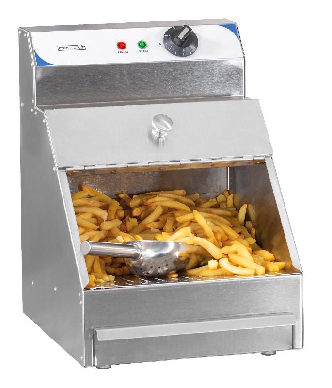 Chauffe frites compact - Casselin CCF6 - Acier inoxydable avec porte pliable et tiroir de récupération_0