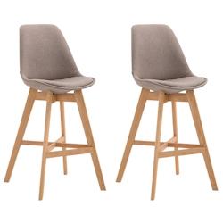 Décoshop26 - Lot de 2 tabouret de bar chaise haute design moderne en tissu taupe 10_0001297 - 3000684069604_0