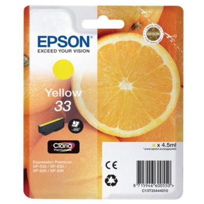 Epson 33 'Oranges' Cartouche d'encre originale Claria Premium (C13T33444012) - Jaune_0