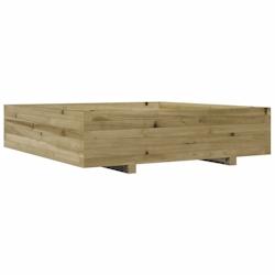 Helloshop26 - Jardinière bac lit surélevé plantes fleurs terrasse jardin 100 x 100 x 26,5 cm bois de pin imprégné marron 02_0037253 - 3000213818635_0