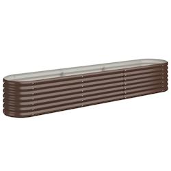 Helloshop26 - Jardinière bac lit surélevé plantes fleurs terrasse jardin de jardin acier enduit de poudre marron 02_0039550 - 3000218560492_0
