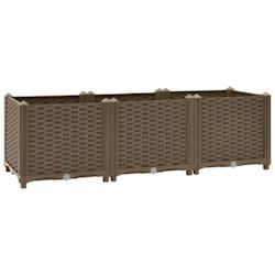 Helloshop26 - Jardinière lit surélevé plantes fleurs jardin 120 x 40 x 38 cm polypropylène marron  02_0000906 - 3000072411534_0