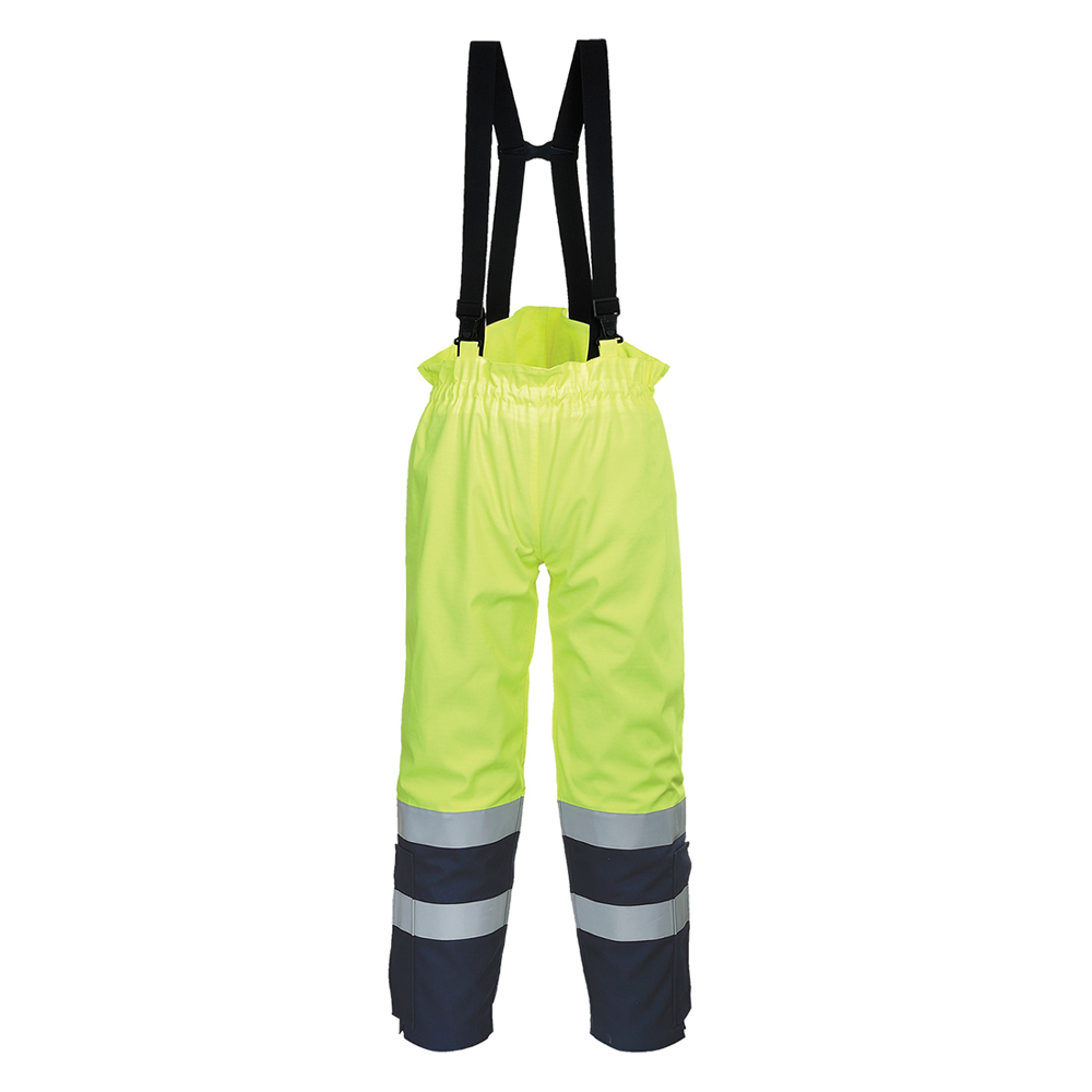 Pantalon de pluie HV FR78 tissu zone ATEX et doublure fixe (Jaune/Marine) - PCPHV41-M - Sioen_0