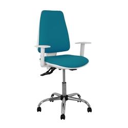 Piqueras y Crespo Silla Elche blanca asincro bali verde petróleo brazos regulables ruedas de parqué - bleu multi-matériau 1014ASB429B5CRRP_0