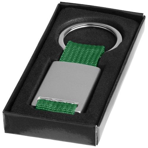 Porte-clés publicitaire sanglé Alvaro 11810806 - aluminium et polyester - avec boîte cadeau noire_0