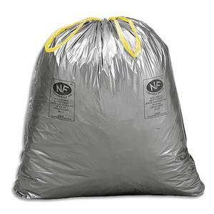 Boîte de 100 sacs poubelles à liens coulissants standards 30 litres 25 microns_0