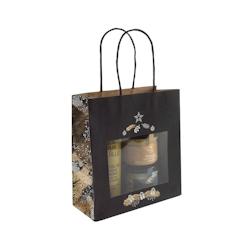 Sac Corben Noir fenêtre kraft brun poignées torsadées 18+8x19cm par 192 - 3700481692813_0