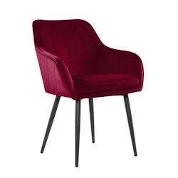 SalesFever Chaise de salle à manger | avec couture arrière | Métal | L 61 x P 60 x H 85 cm | Rouge - rouge multi-matériau 396100_0