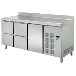 Table froide 1 porte 4 tiroirs - 2020x600x850 mm - 220 W 230/1V - 71189509 Eurast - inox 71189509_0