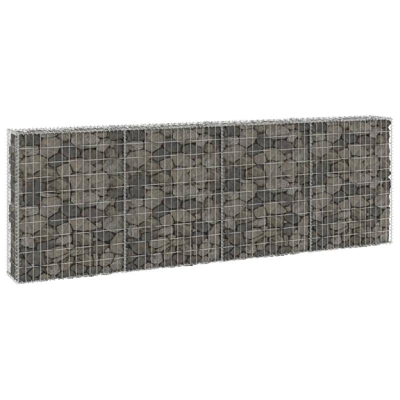 Vidaxl mur en gabion avec couvercles acier galvanisé 300x30x100 cm 147821_0