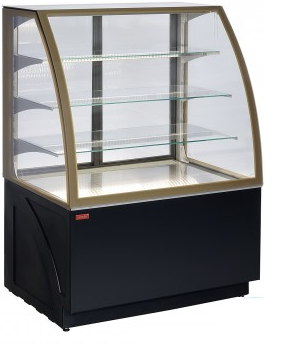 Vitrine comptoir réfrigérée - droite ou bombée - service arrière - 3 étagères - froid ventilé_0