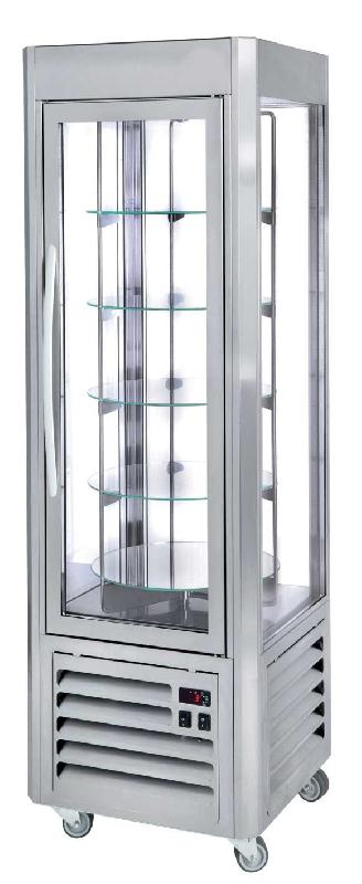 Vitrine réfrigérée verticale positive rotative inox 4 faces vitrées 360l - VFRI 360_0