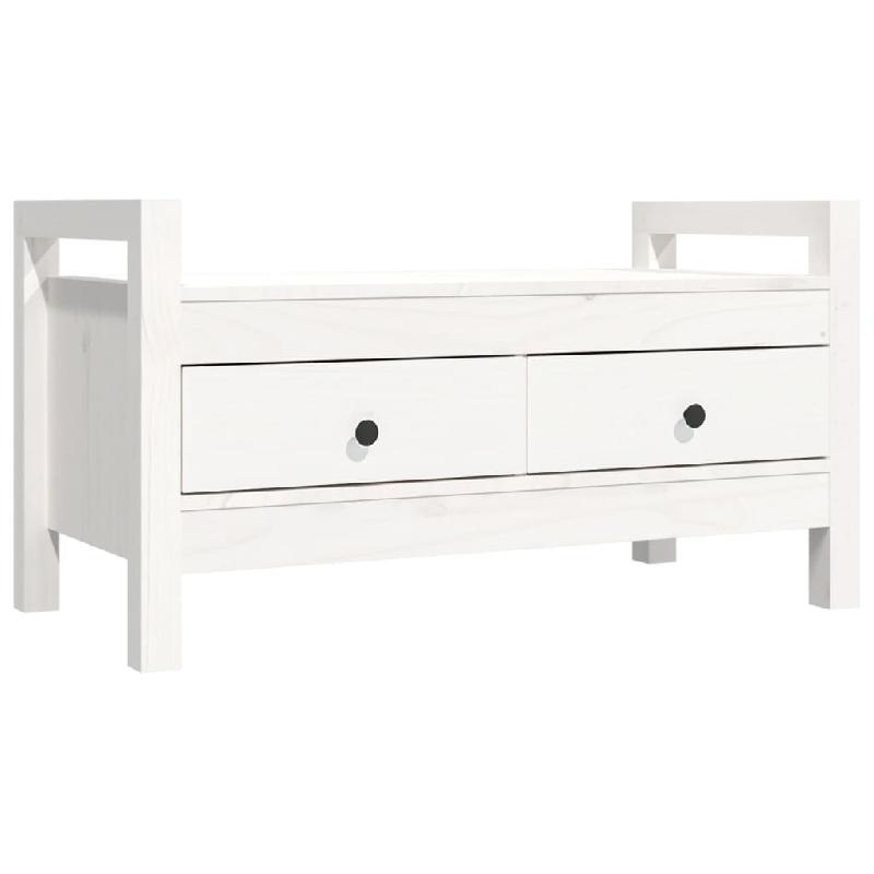 BANC BANQUETTE D\'ENTRÉE BLANC 80 X 40 X 43 CM BOIS DE PIN MASSIF 02_0010800_0