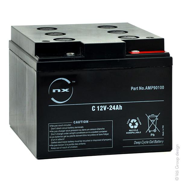 BATTERIE PLOMB ETANCHE GEL NX 24-12 CYCLIC 12V 24AH M5-F_0