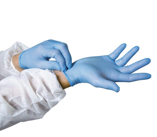 Boîte de 100 gants jetables nitrile poudrés bleu taille s - nitrile poudre s - 614964_0