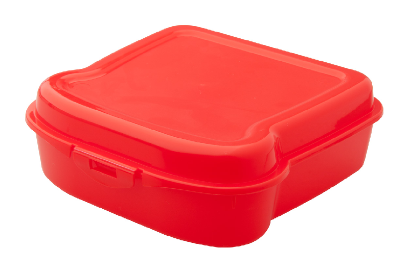 Boîte lunch en plastique - 450 ml - Couleur rouge - 46 g_0