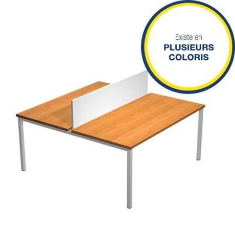 BUREAU DOUBLE AVEC PANNEAU ÉCRAN VENERE L.140 CM (COLORIS AU CHOIX)