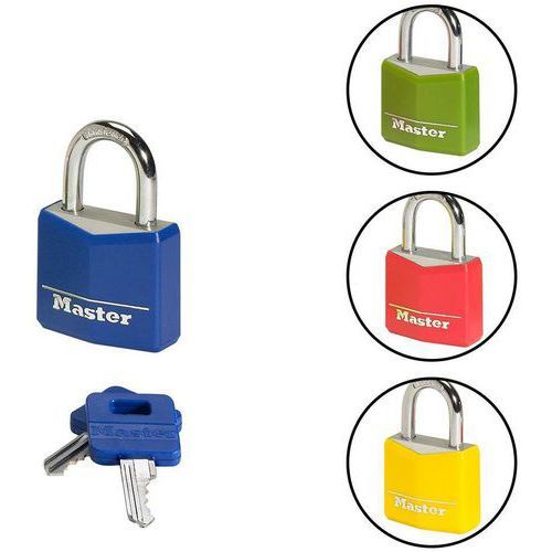 CADENAS À CLÉ AVEC PROTECTION EN VINYLE COLORÉ 9141EURD - MASTER LOCK