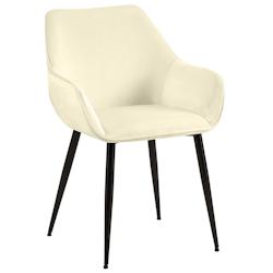 CLP Chaise de salle à manger Luena Crème/Velours - beige textile 327427_0