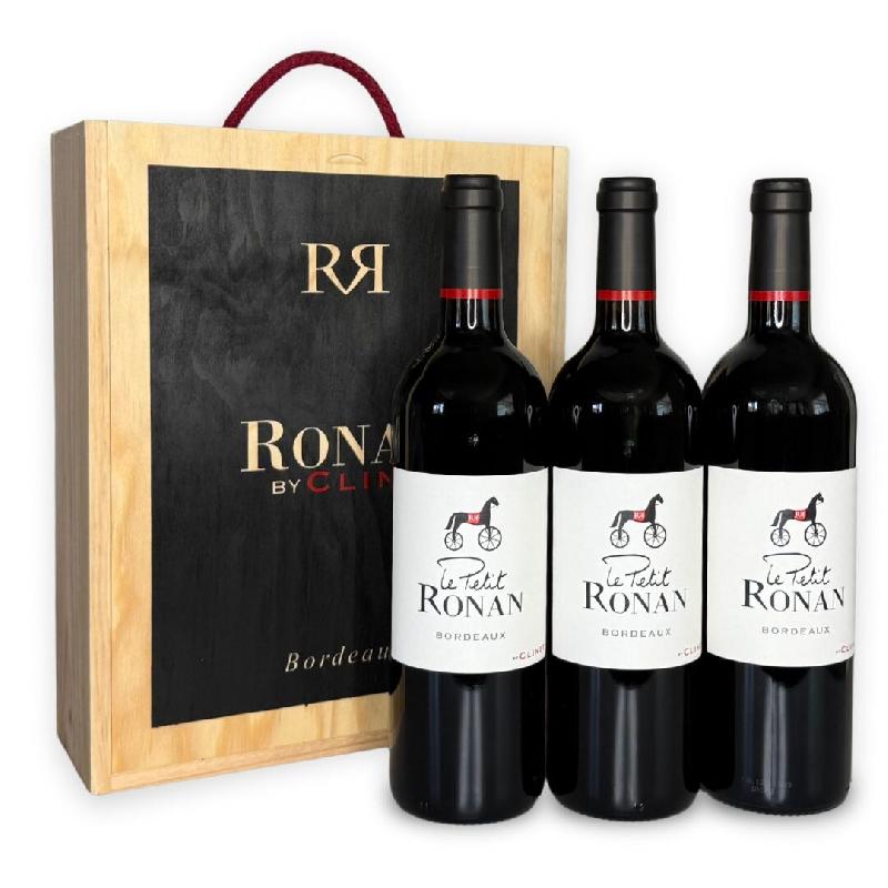 Coffret 3 bouteilles Le Petit Ronan by Clinet – Caisse en bois - 3760288836643_0