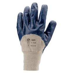 Coverguard - Gants de manutention lourde en coton enduit 3/4 nitrile bleu standard EUROSTRONG 9420 (Pack de 10) Blanc Taille 8 - blanc 3435241094186_0