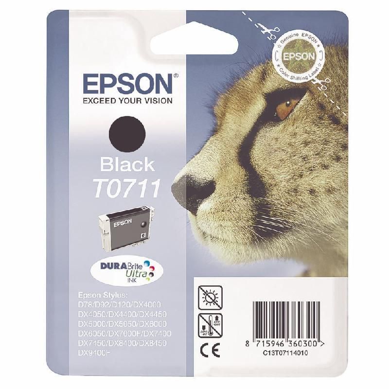 EPSON CARTOUCHE D'ENCRE GUÉPARD T0711 N (C13T07114011) - DURABRITE ULTRA - COULEUR: NOIR