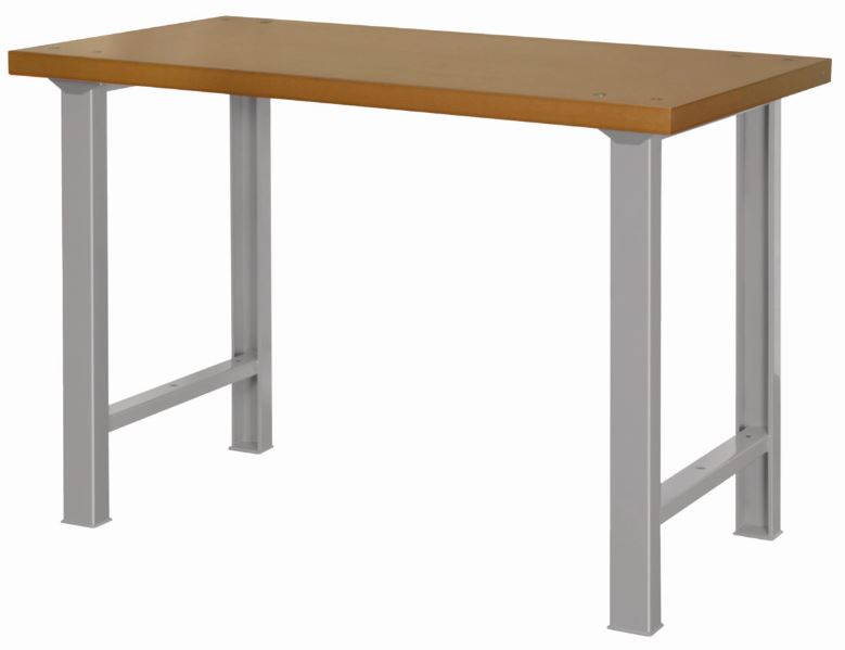 Établi avec plateau MDF à usage intensif avec 4 pieds, gris, 1 500 mm x 750 mm x 1 030 mm - 1495WB15TDGR_0