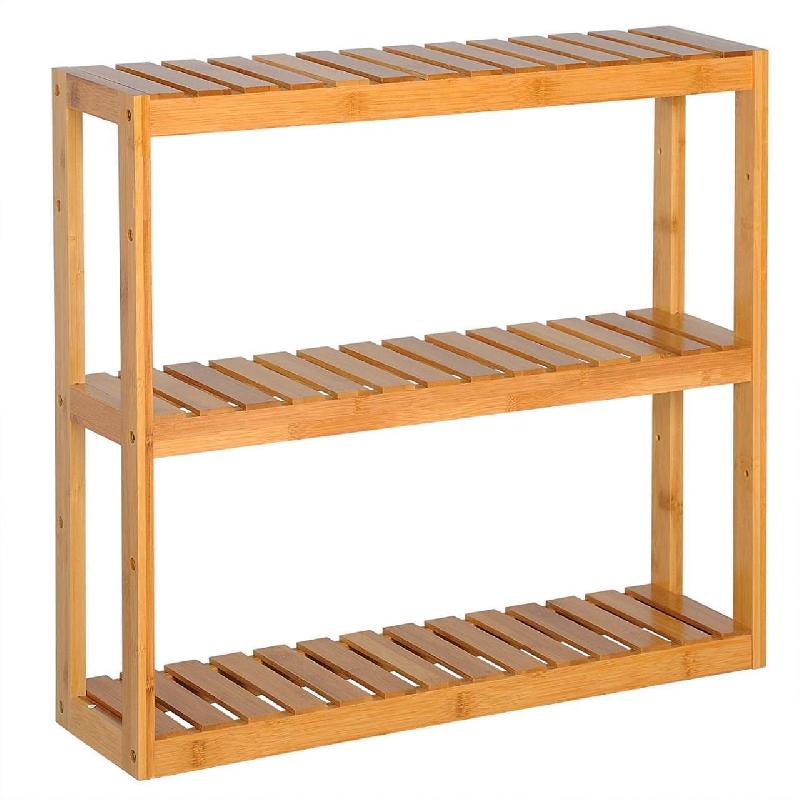 Étagère sur pied en bambou - Meuble de salle de bain - 4 étages - Dimensions 60x15x54 cm - Réf 19_0000589_0
