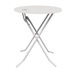 Dubai table haute ronde pliante métal blanc 85cm - H051_0