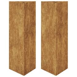 Helloshop26 - Jardinière bac lit surélevé plantes fleurs jardin terrasses lot de 2 triangulaire 30 x 26 x 75 cm acier corten marron 02_0039095 - 30_0