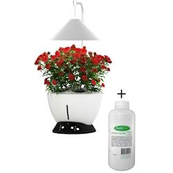 Jardinière avec lampe led intégrée Le potager avec engrais liquide + engrais 1000 ml Jardinice - blanc 3700866331825_0