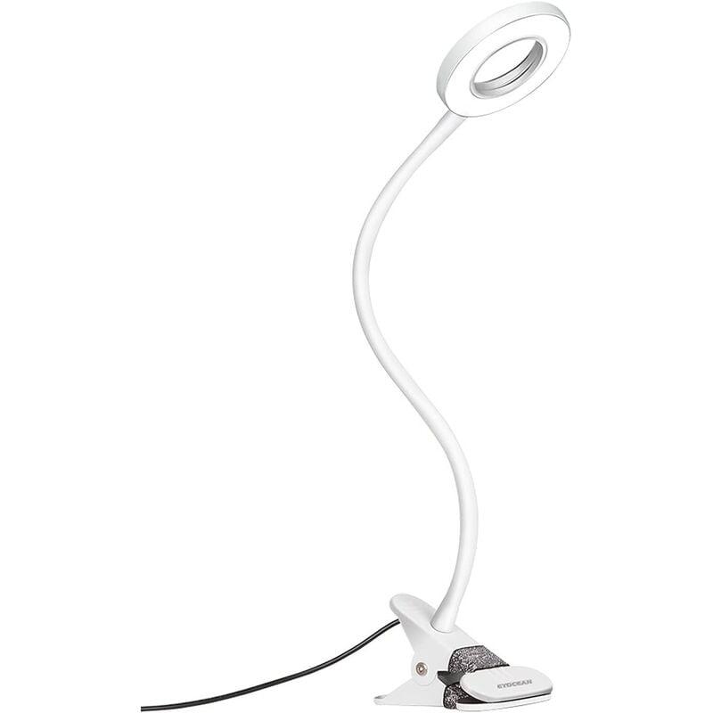 Lampe De Bureau LED 8W à Pince - Luminosité Réglable - Flexible 360° - Pour Lecture Et Soin Des Yeux