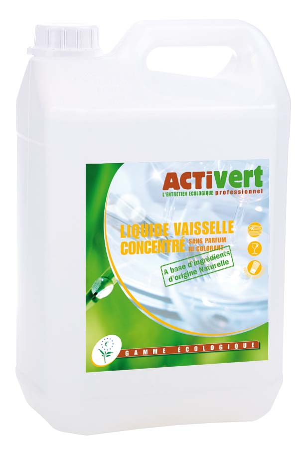 Liquide vaisselle concentré écologique - Activert - dégraissant doux avec certification ECO-LABEL européen_0