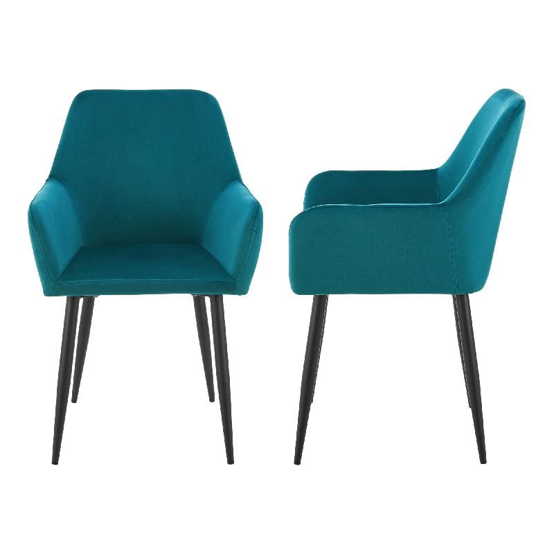 LOT DE 2 CHAISES DE SALLE À MANGER 86 X 57 X 56 CM BLEU TURQUOISE 03_0006727_0