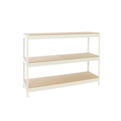PROREGAL Étagère pour Charges Lourdes WOOD BEAST THREE | HxLxP 200x240x90cm | 400kg par Niveau | Blanc - blanc métal PR_RS18-104_0