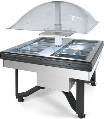 Saladbar réfrigéré - 8 bacs GN 1/1 - Fabrication italienne SCAIOLA - Froid ventilé +3°C/+10°C_0
