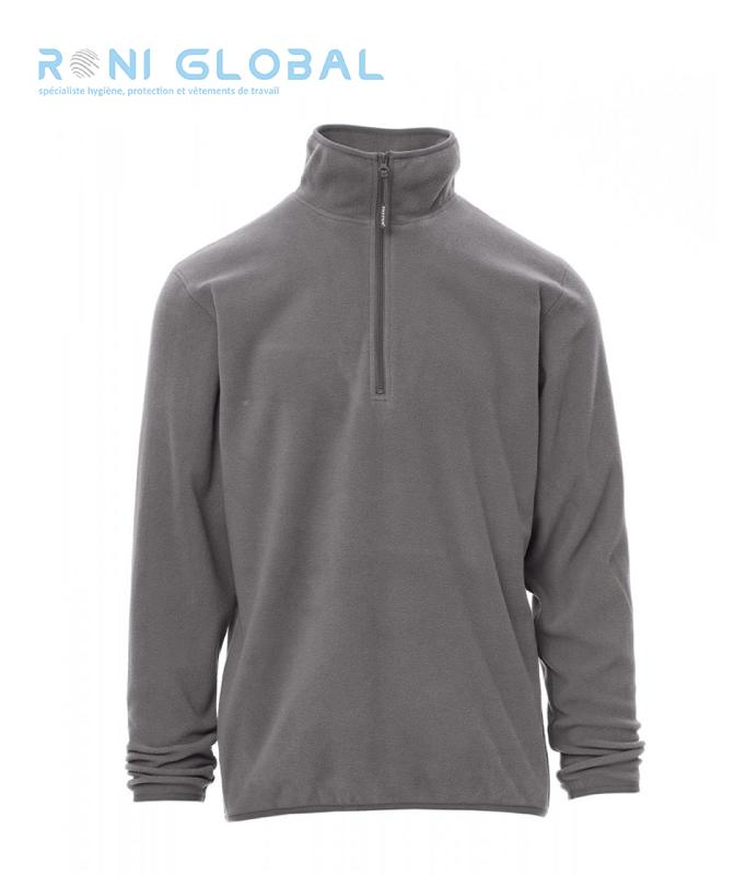 Polaire de travail à demi-zip unisexe en polyester - SOFT+ PAYPER - Micropolaire légère avec élastiques et coutures apparentes_0