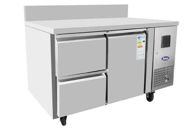 Table réfrigérée gn1/1 positive tropicalisée avec dosseret 1 porte + 2 tiroirs 1/2 - EPF3523GR-SB_0