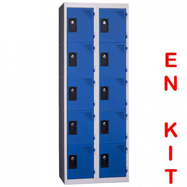 Vestiaire multicases Rolléco - 10 cases - 2 colonnes - Largeur de case : 300 mm_0
