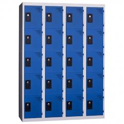 Vestiaire multicases  4 colonnes x 5 cases - Bleu - Largeur 120cm - PROVOST - bleu acier 207001550_0