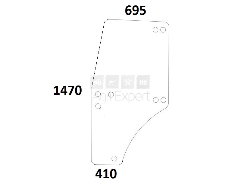 Vitre de porte gauche tracteur case ih 2120, 2130, 2140, 2150 pro cabine buisard_0