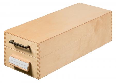 Lot De 2 Boîtes à Fiches A8 En Bois – 25x9,5x7 Cm – Avec Couvercle Et Séparateurs Amovibles – Rangement Bureau, école
